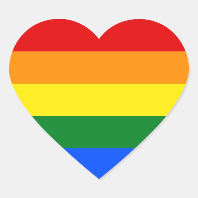 The colours of the rainbow heart sticker (Front)