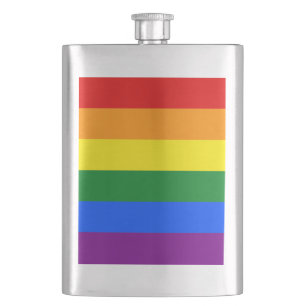 The colours of the rainbow hip flask