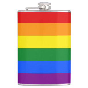 The colours of the rainbow hip flask