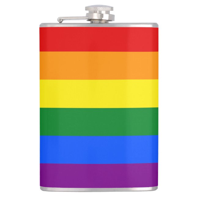 The colours of the rainbow hip flask (Front)