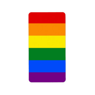 The colours of the rainbow label