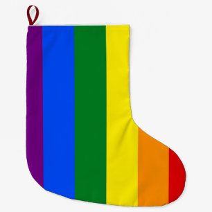 The colours of the rainbow large christmas stocking