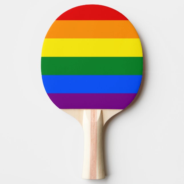 The colours of the rainbow ping pong paddle (Front)