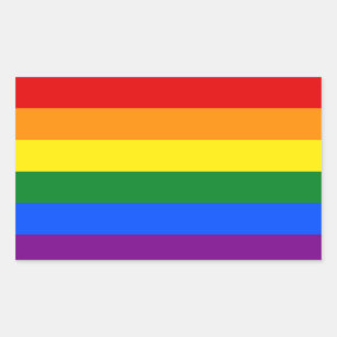 The colours of the rainbow rectangular sticker