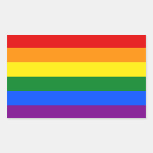 The colours of the rainbow rectangular sticker