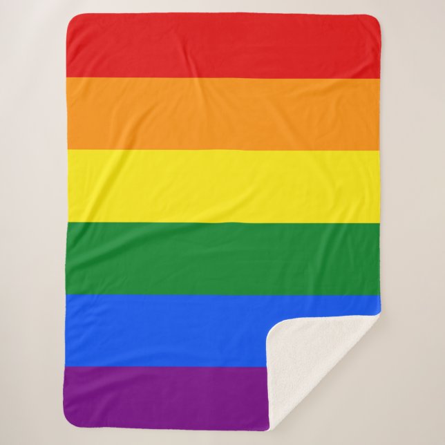 The colours of the rainbow sherpa blanket (Front)