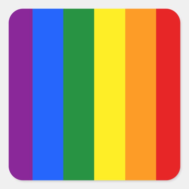The colours of the rainbow square sticker (Front)