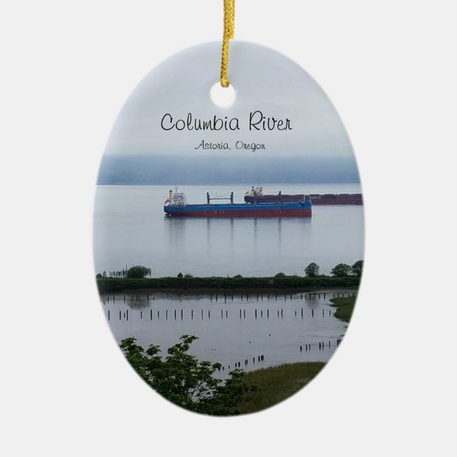 The Columbia River in Astoria Oregon Ornament (Front)