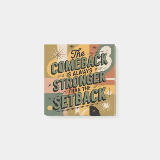 The Comeback Is Always Stronger Than The Setback Post-it Notes (Front)
