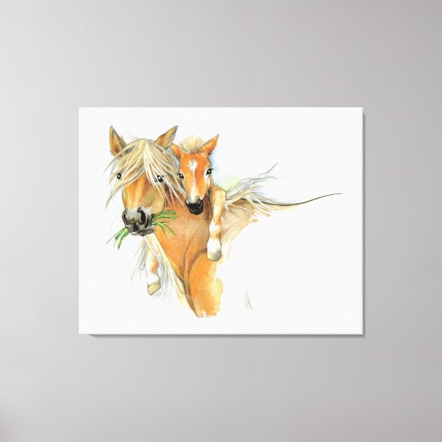 The Comfort of Mother, Love, Horse and Foal Canvas Print (Front)