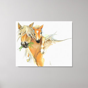 The Comfort of Mother, Love, Horse and Foal Canvas Print