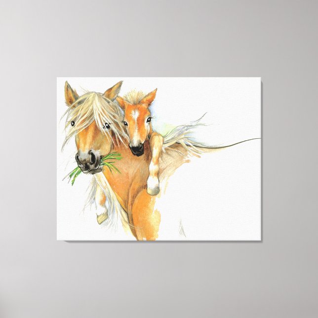 The Comfort of Mother, Love, Horse and Foal Canvas Print (Front)