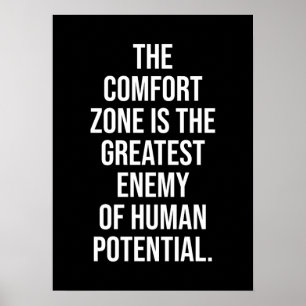 The Comfort Zone, Gym, Hustle, Success, Motivation Poster