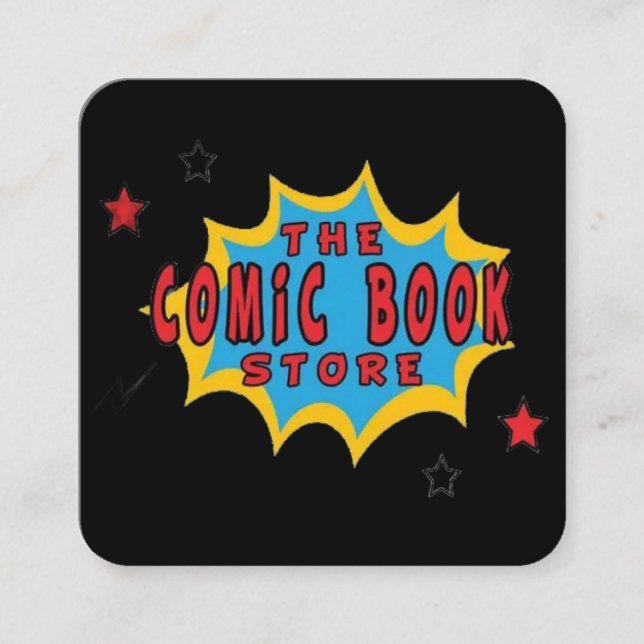 THE COMIC BOOK STORE  SQUARE BUSINESS CARD (Front)