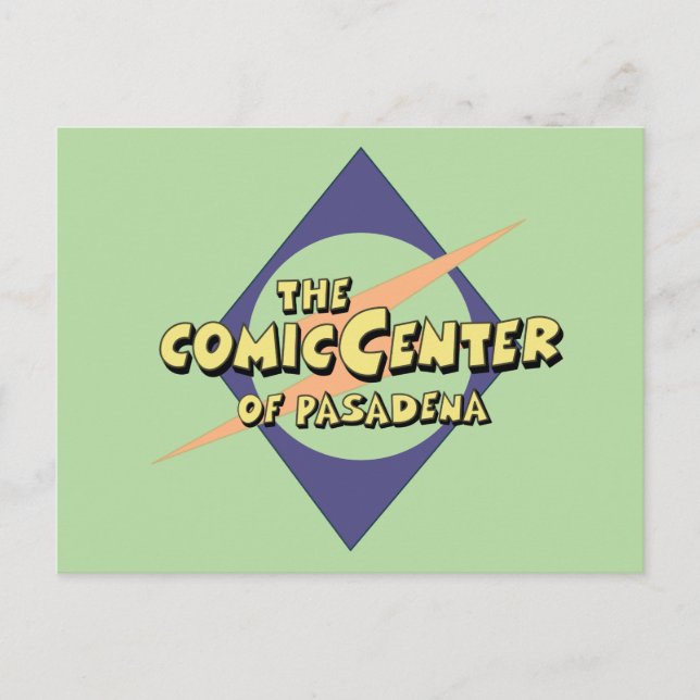 The Comic Centre of Pasadena Postcard (Front)