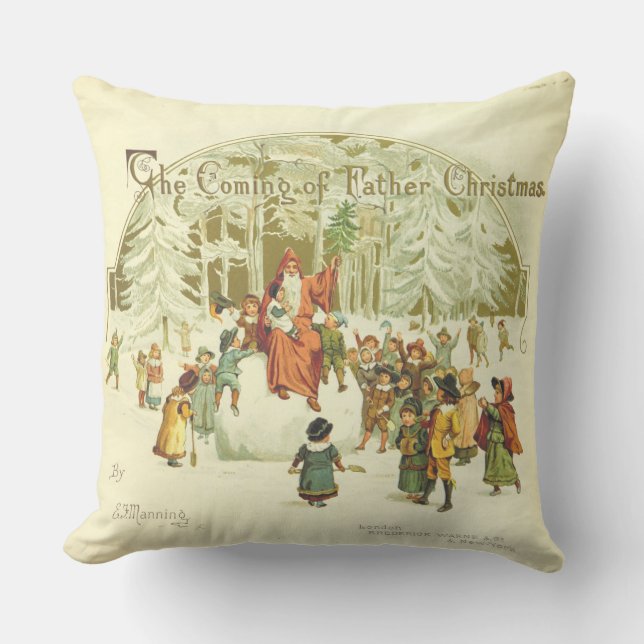 The Coming of Father Christmas Cushion (Front)
