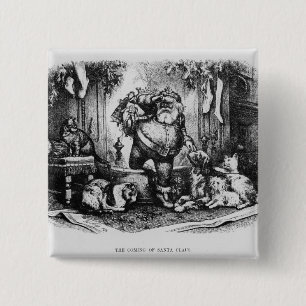 The Coming of Santa Claus, 1872 15 Cm Square Badge