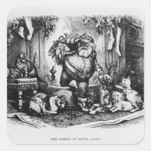 The Coming of Santa Claus, 1872 Square Sticker