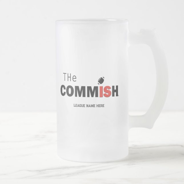 The Commish 16 oz Frosted Mug Fantasy Football (Right)