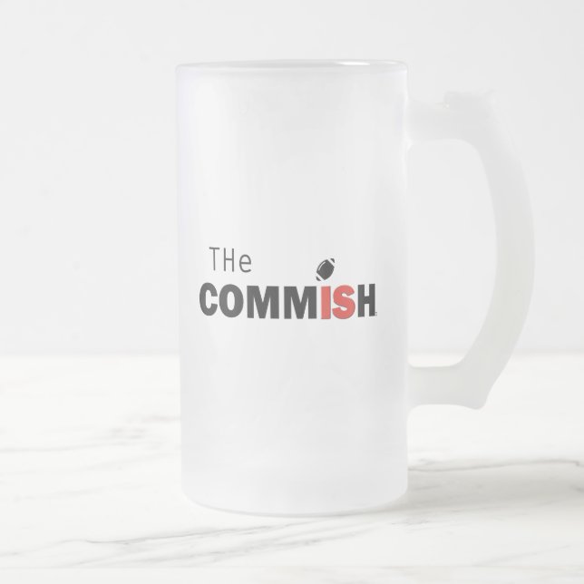 The Commish 16 oz Frosted Mug Fantasy Football     (Right)