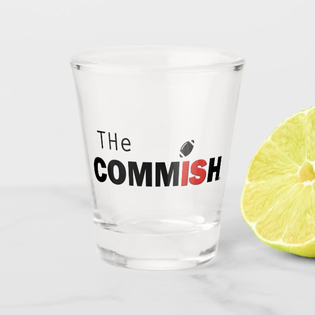 The Commish Fantasy Football Shot Glass (Front)