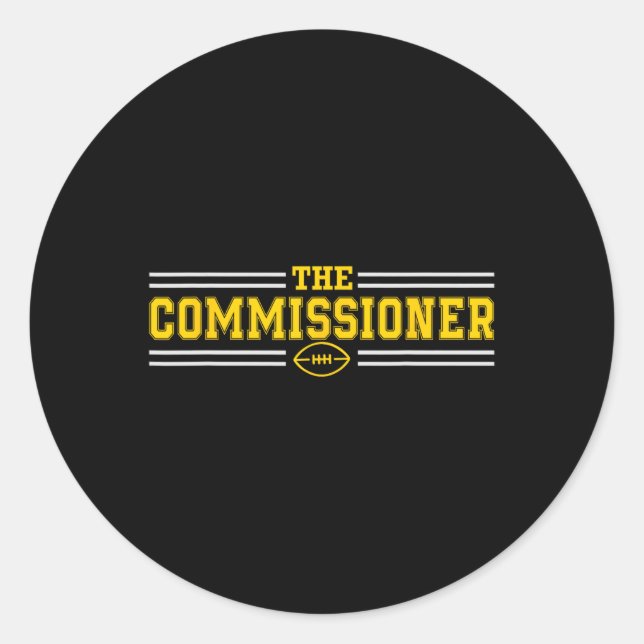 The Commissioner Commish Fantasy Football League D Classic Round Sticker (Front)