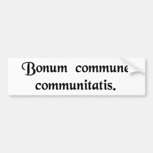 The common good of the community bumper sticker