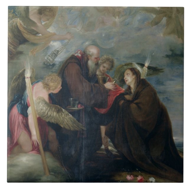 The Communion of St. Rose of Viterbo (The Virgin) Tile (Front)