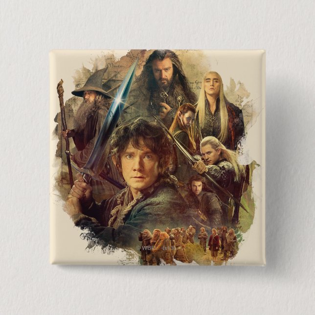 The Company and Elves of Mirkwood 15 Cm Square Badge (Front)