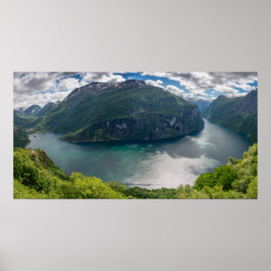 The complete Geirangerfjord in panorama poster