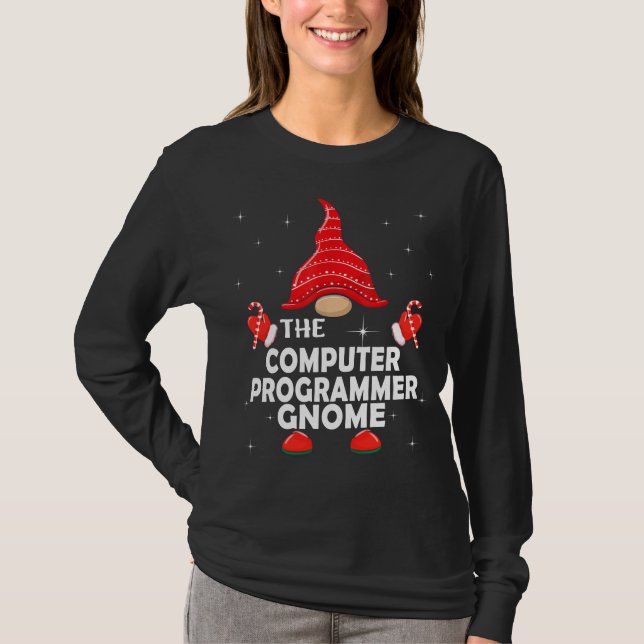 The Computer Programmer Gnome Matching Family Chri T-Shirt (Front)