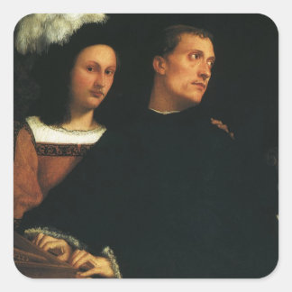 The Concert by Titian Vintage Renaissance Fine Art Square Sticker