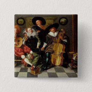 The Concert (oil on panel) 15 Cm Square Badge