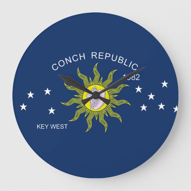 The Conch Republic Flag Large Clock (Front)