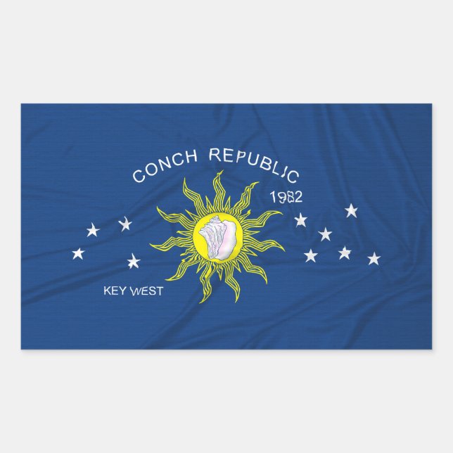 The Conch Republic Flag Rectangular Sticker (Front)