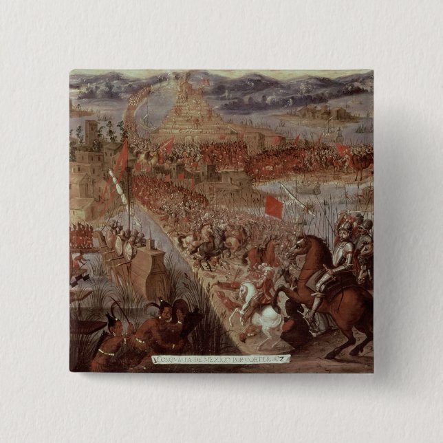 The Conquest of Tenochtitlan 15 Cm Square Badge (Front)