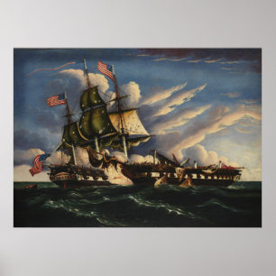 The Constitution and the Guerriere (Vibrant) Poster