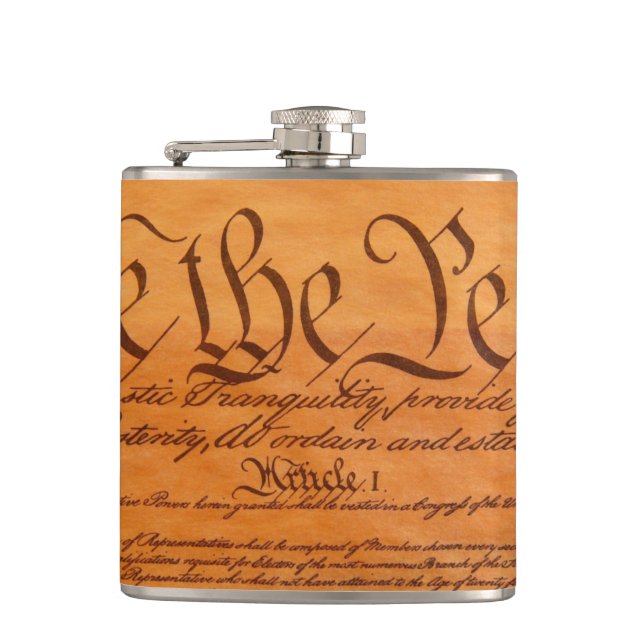 The Constitution of the United States of America Hip Flask (Front)