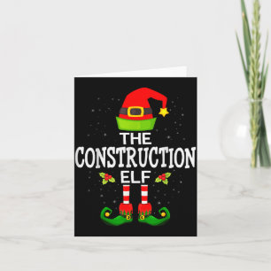 The Construction Elf Christmas Family Matching Paj Card
