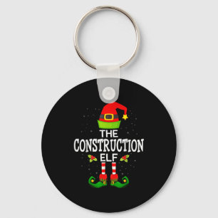 The Construction Elf Christmas Family Matching Paj Key Ring