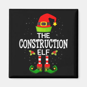 The Construction Elf Christmas Family Matching Paj Magnet