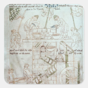 The Construction of the Tower of Babel Square Sticker