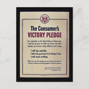 The Consumer's Victory Pledge Postcard