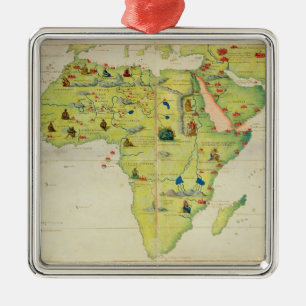 The Continent of Africa Metal Tree Decoration