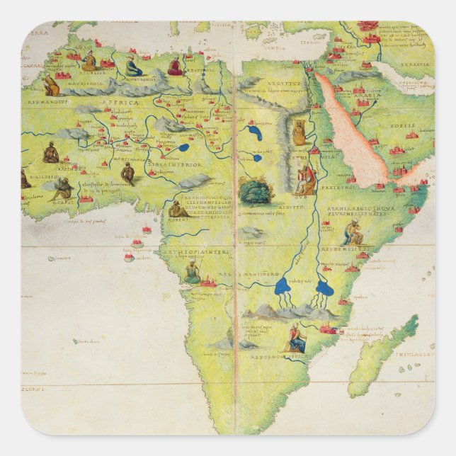 The Continent of Africa Square Sticker (Front)