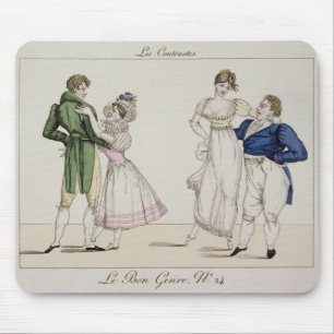 The Contrasts, plate 24 from 'Le Bon Genre', 1811 Mouse Mat