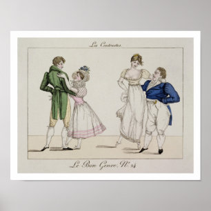 The Contrasts, plate 24 from 'Le Bon Genre', 1811 Poster