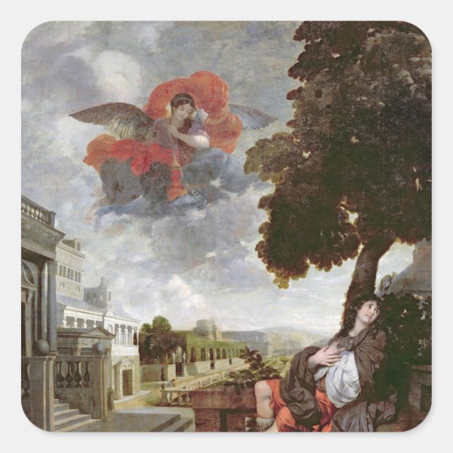 The Conversion of St. Augustine, c.1663 Square Sticker (Front)