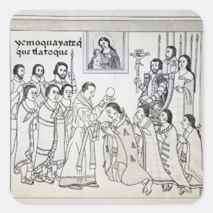 The Conversion of the Aztecs to Roman Square Sticker