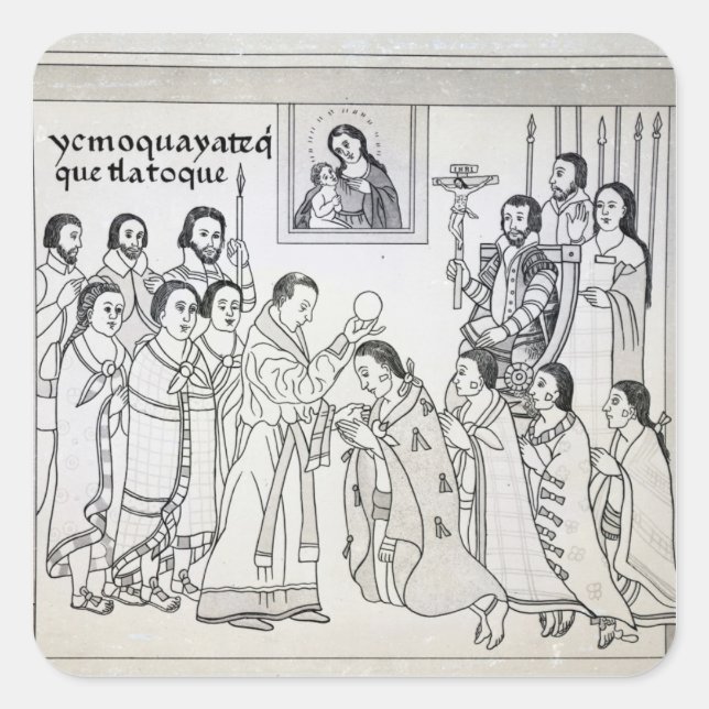The Conversion of the Aztecs to Roman Square Sticker (Front)
